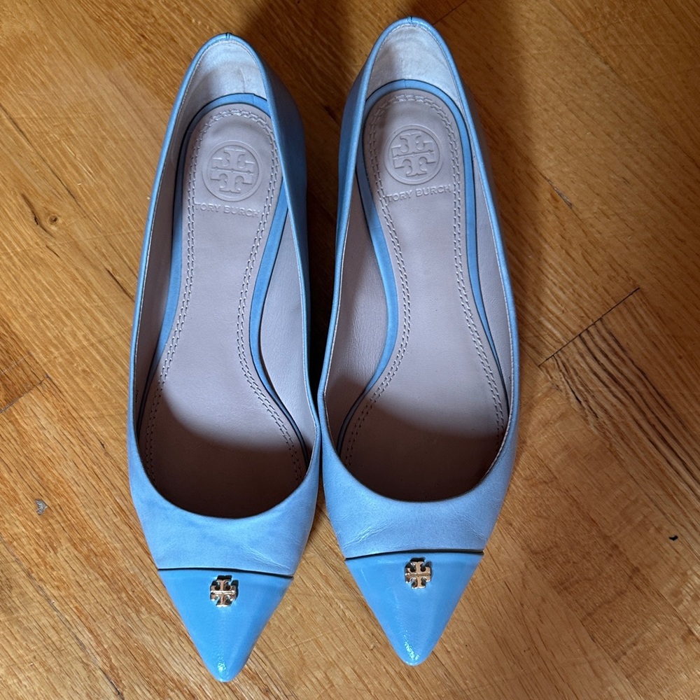 Tory Burch Light Blue Pointed Flats